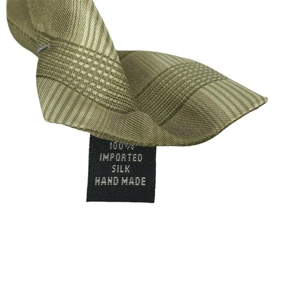 Claiborne Silk Designer Green Plaid Silk Tie - Picture 7 of 8